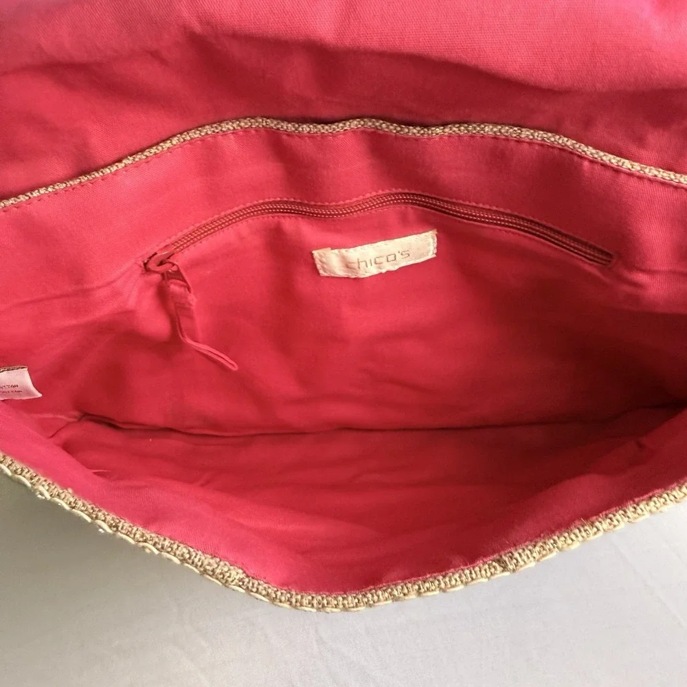 Boho Chic Linen Resort Vacation Mixed Media Clutch